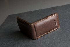 Premium Magnetic Money Clip - Sleek Cowhide Leather, Quick Cash Access