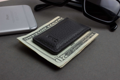 Premium Magnetic Money Clip - Sleek Cowhide Leather, Quick Cash Access