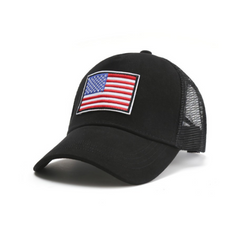 Stylish American Flag Trucker Hat with Adjustable Strap | Breathable & Unisex Cap for Outdoor Activities