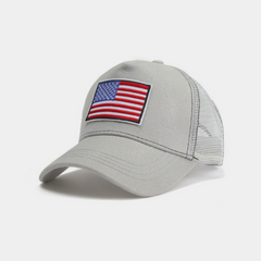 Stylish American Flag Trucker Hat with Adjustable Strap | Breathable & Unisex Cap for Outdoor Activities