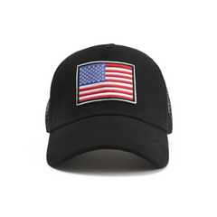 Stylish American Flag Trucker Hat with Adjustable Strap | Breathable & Unisex Cap for Outdoor Activities