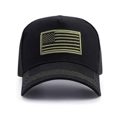 Stylish American Flag Trucker Hat with Adjustable Strap | Breathable & Unisex Cap for Outdoor Activities