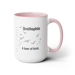 Ornithophile Bird Lover Bird Watcher Two-Tone Coffee Mugs, 15oz