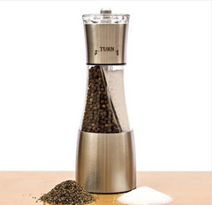 TWIN TWISTER Salt And Pepper Crusher - 2-in-1 Manual Mill | Adjustable Coarseness | Stainless Steel | Space-saving Design