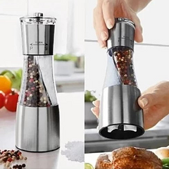 TWIN TWISTER Salt And Pepper Crusher - 2-in-1 Manual Mill | Adjustable Coarseness | Stainless Steel | Space-saving Design