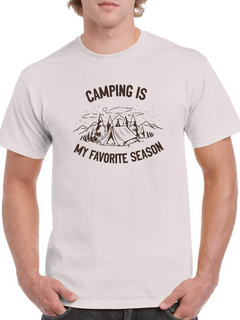 Camping My Favorite Season Art T-shirt – SmartPrintsInk Designs | 100% Cotton, Superior Comfort