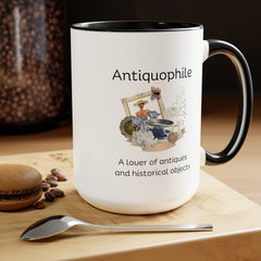 Funny Antique Mug Antiquophile Antique Lover Two-Tone Coffee Mugs, 15oz