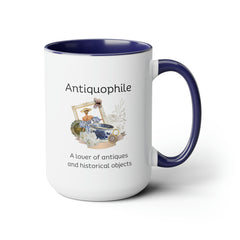 Funny Antique Mug Antiquophile Antique Lover Two-Tone Coffee Mugs, 15oz