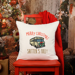 Merry Christmas Shitter's Full Funny Pillow Cover | Sarcastic Holiday Decoration Gift