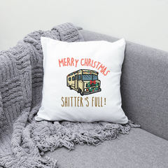 Merry Christmas Shitter's Full Funny Pillow Cover | Sarcastic Holiday Decoration Gift