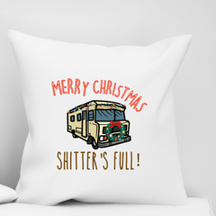 Merry Christmas Shitter's Full Funny Pillow Cover | Sarcastic Holiday Decoration Gift