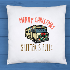 Merry Christmas Shitter's Full Funny Pillow Cover | Sarcastic Holiday Decoration Gift