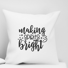 Making Spirits Bright Sarcastic Christmas Pillow | Funny Holiday Throw Pillow Cover | Christmas Decor Pillowcase