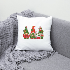 Christmas Funny Gnome Throw Pillow Cover - Cozy Winter Holiday Sofa & Bed Pillowcase