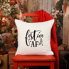 Christmas Sarcastic Pillow - Funny Farmhouse Throw Pillow Cover for Hostess Gift and Christmas Decor