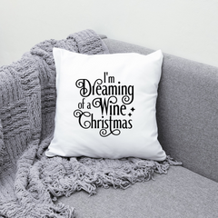 Sarcastic Christmas Pillow - Funny Holiday Throw Pillow Cover for Wine Lovers