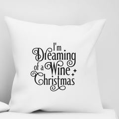 Sarcastic Christmas Pillow - Funny Holiday Throw Pillow Cover for Wine Lovers