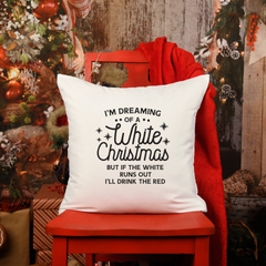 Sarcastic Christmas Pillow - Funny Holiday Throw Pillow Cover for Wine Lovers