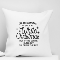 Sarcastic Christmas Pillow - Funny Holiday Throw Pillow Cover for Wine Lovers