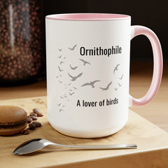 Ornithophile Bird Lover Bird Watcher Two-Tone Coffee Mugs, 15oz