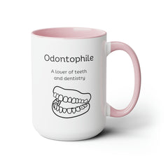 Odontophile Dentistry Teeth Lover Two-Tone Coffee Mugs, 15oz