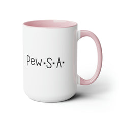 Pew.S.A. Bullet Holed Two-Tone Coffee Mug, 15oz