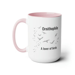 Ornithophile Bird Lover Bird Watcher Two-Tone Coffee Mugs, 15oz