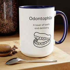 Odontophile Dentistry Teeth Lover Two-Tone Coffee Mugs, 15oz