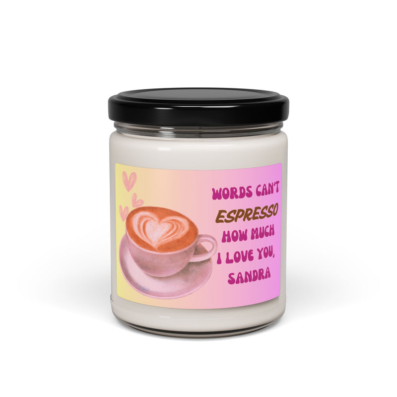 Personalized Love Candle for Coffee Lover Scented Soy Candle, 9oz