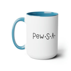 Pew.S.A. Bullet Holed Two-Tone Coffee Mug, 15oz