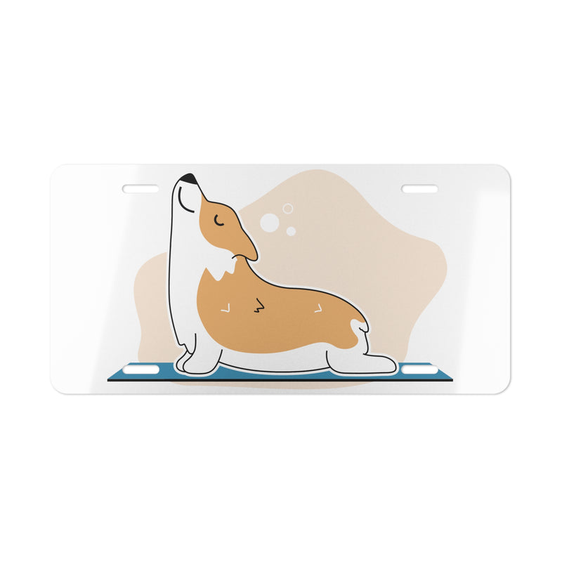 Yoga Corgi Car Vanity Plate gift for Corgi Owner