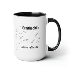 Ornithophile Bird Lover Bird Watcher Two-Tone Coffee Mugs, 15oz