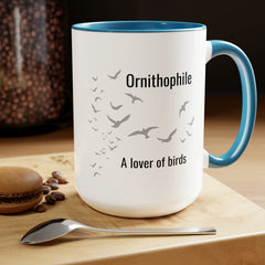 Ornithophile Bird Lover Bird Watcher Two-Tone Coffee Mugs, 15oz