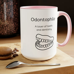 Odontophile Dentistry Teeth Lover Two-Tone Coffee Mugs, 15oz