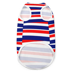 Red White and Blue Striped Mesh Pet Tank Top Vest Independance Day