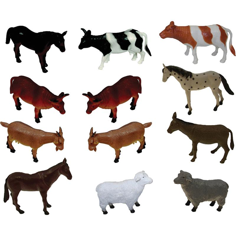 Educational Farm Animals Playset - 12 Piece Realistic Farm Animal Figures for Kids - Horses, Cows, Goats, Sheep, and Donkey