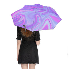 Pink and Purple Swirl Automatic Umbrella with Anti-UV Coating