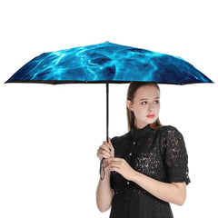 Blue Electricity Lightning Automatic Umbrella with Anti-UV Coating