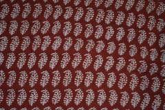 Red and Black Paisley Hand Block Printed Cotton Fabric | Natural Dyes & Artisanal Craftsmanship