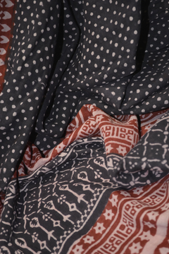 Red and Black Paisley Hand Block Printed Cotton Fabric | Natural Dyes & Artisanal Craftsmanship