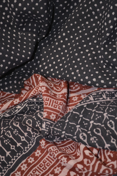 Red and Black Paisley Hand Block Printed Cotton Fabric | Natural Dyes & Artisanal Craftsmanship