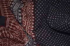 Red and Black Paisley Hand Block Printed Cotton Fabric | Natural Dyes & Artisanal Craftsmanship