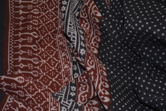 Red and Black Paisley Hand Block Printed Cotton Fabric | Natural Dyes & Artisanal Craftsmanship