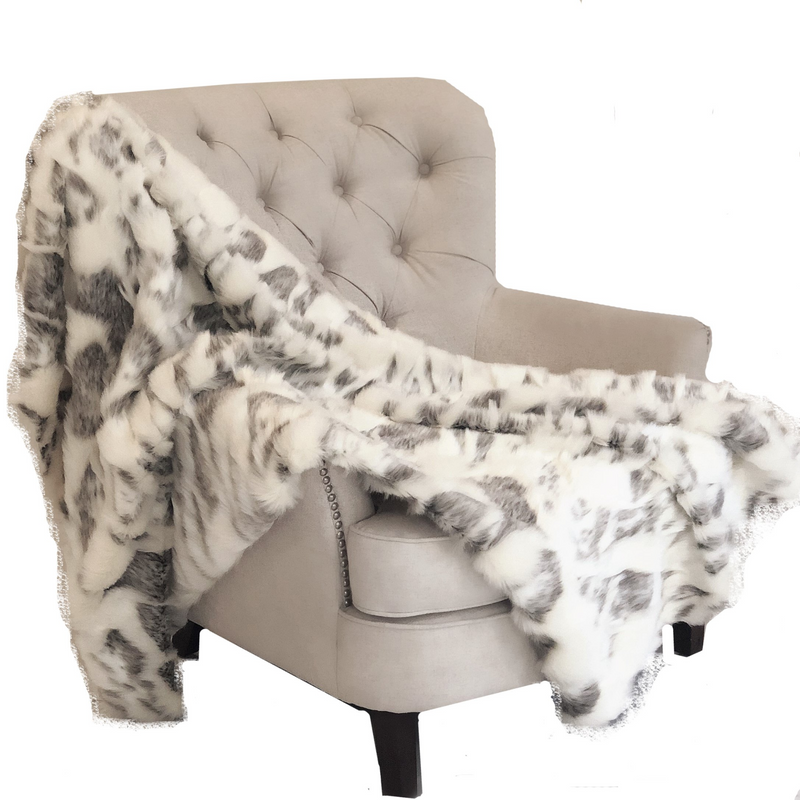 Ivory Rabbit Faux Fur Handmade Luxury Throw - Elegant, Reversible, Animal-Friendly