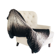 Indulge in Luxurious Comfort: Chocolate Brown Ivory Faux Fur Luxury Throw