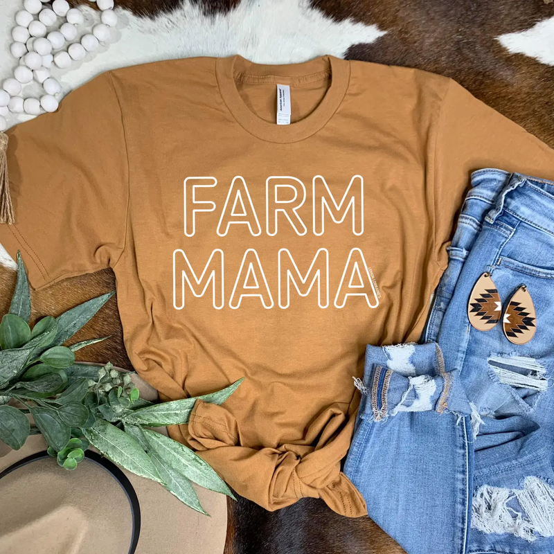 FARM MAMA Tee - Unisex Fit, Professionally Printed, Made in the USA | Perfect Gift for Farm Lovers