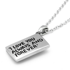 The Love Letter Necklace - Unique Stainless Steel Pendant with Red Epoxy and Black CZ