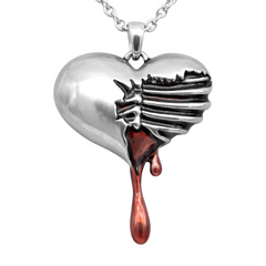 Controse Bleeding Heart Necklace - Stainless Steel with Red Epoxy, Symbol of Strength and Healing