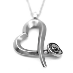 Skull Nail Heart Necklace - 316L Stainless Steel, Adjustable Chain, Gothic Jewelry