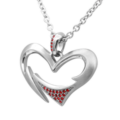 Tribal Love Heart Necklace - Stainless Steel with Swarovski Crystal